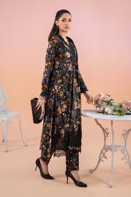 Karandi-3PC Embroidered Shirt with Karandi Printed Dupatta -3434 - QQ