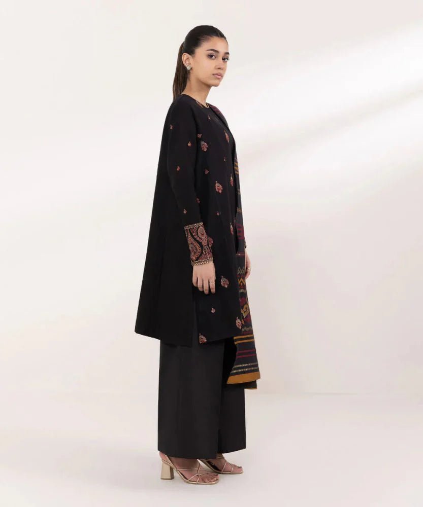 3PC Lawn Embroidered Shirt With Digital Printed Jacquard Dupatta-5174 - QQ