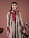 Lawn 3PC Embroidered Shirt with Organza Embroidered Dupatta-1211