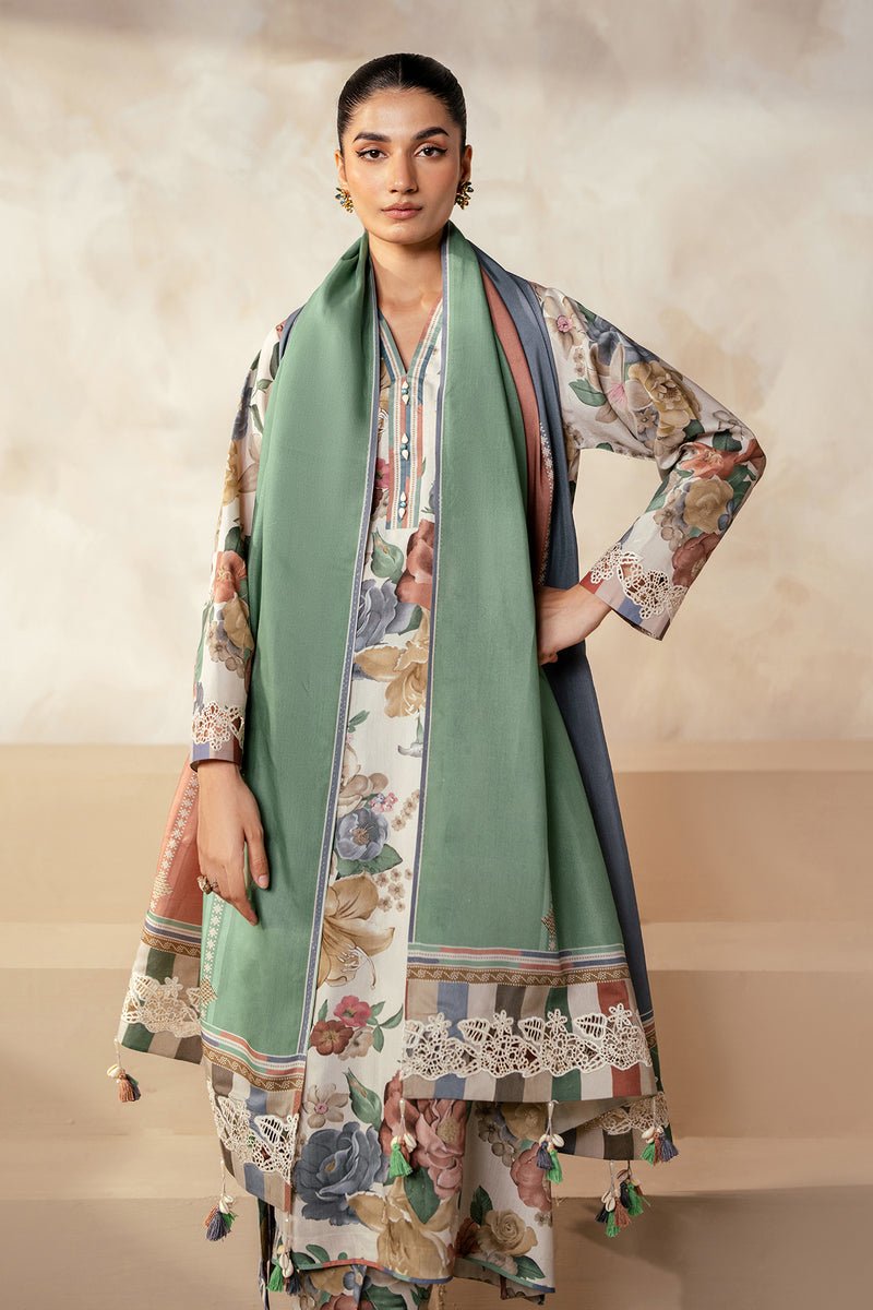 BAROQUE 3PC KARANDI PRINTED SHIRT WITH KARANDI PRINTED DUAPTTA AND TROUSER - 1705 - QQ