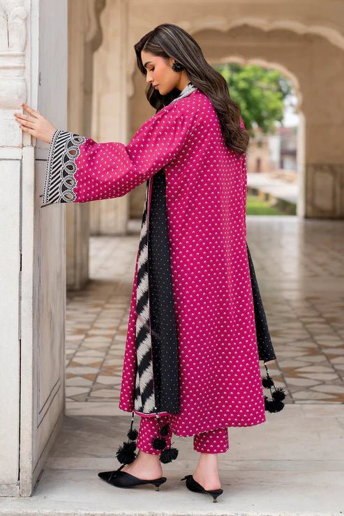 3PC LAWN PRINTED SHIRT WITH LAWN PRINTED DUAPTTA AND TROUSER-4005 - QQ