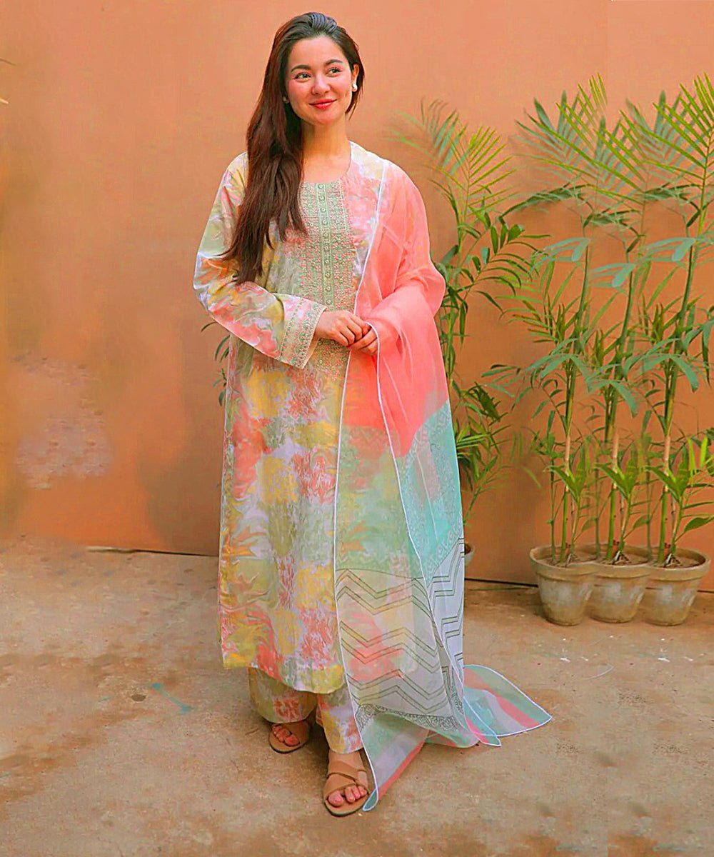 KHADDAR-3PC WITH KHADDAR PRINTED SHIRT & TROUSER-921 - QQ