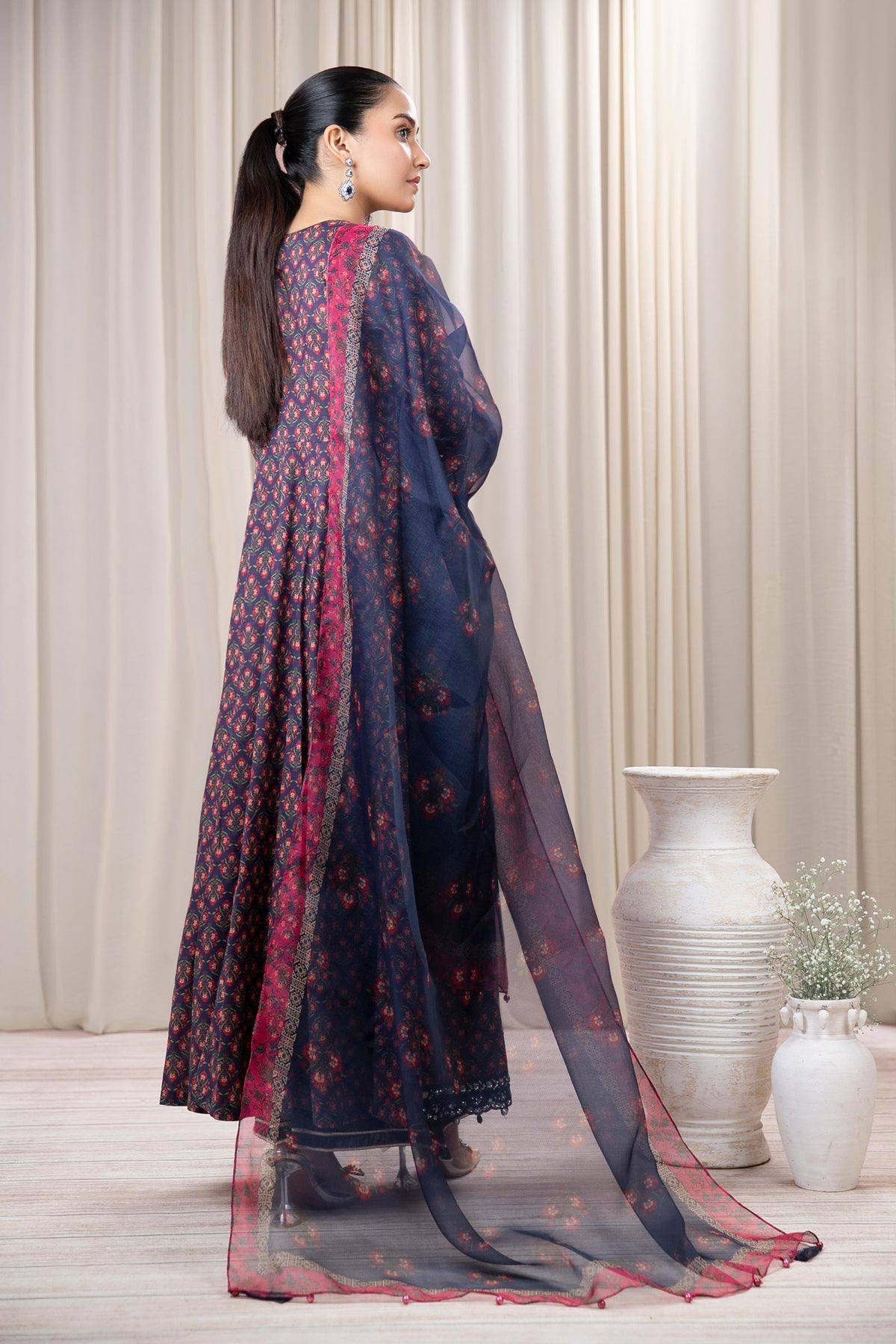 BAROQUE 3PCS KARANDI ALL OVER PRINTED SUIT D-287 BLUE