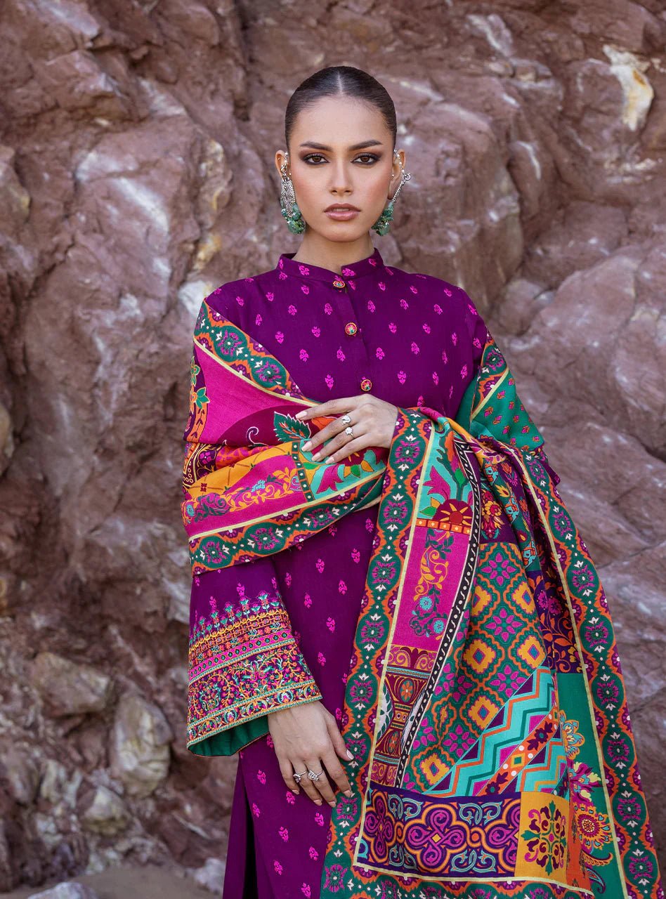 Zainab Chottani 3PC Dhanak Embroidered Shirt With Printed Dupatta-681 - QQ