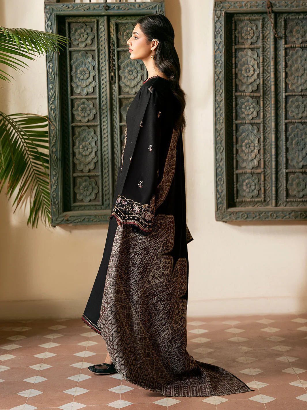 Lawn-3PC Embroidered Shirt with Digital Printed Jauqard Dupatta- 5011 - QQ