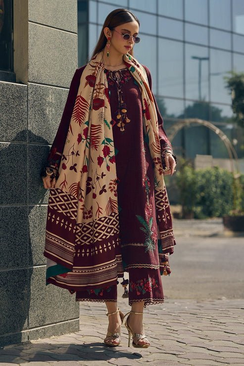 Lawn-3PC Embroidered with Digital Printed Jacquard Dupatta-5021 - QQ
