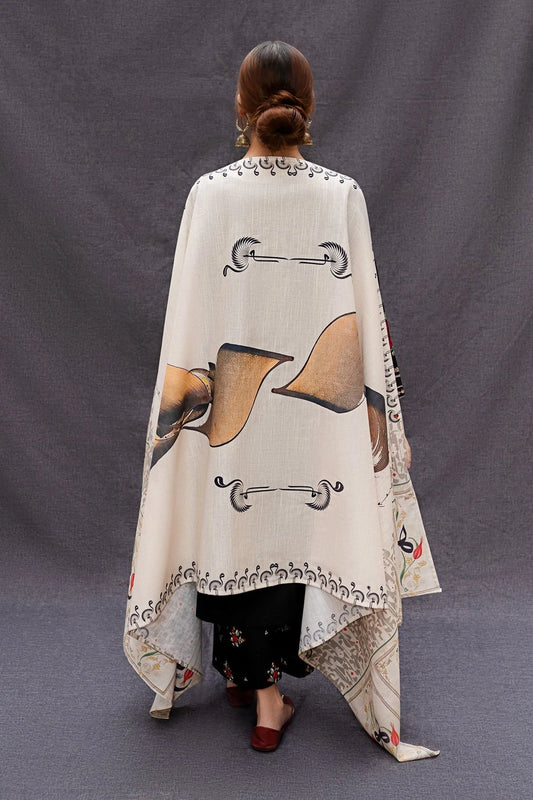 3PC Lawn Embroidered Shirt With Digital Printed Jauqard Dupatta-5007 - QQ