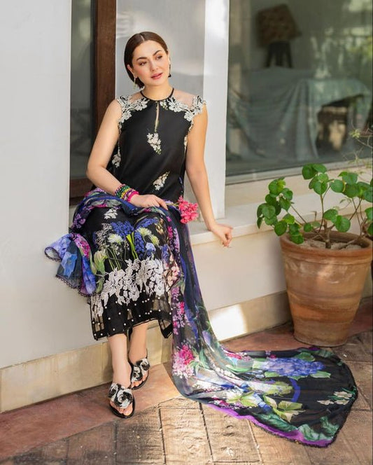 3PC KARANDI PRINTED SHIRT WITH KARANDI PRINTED DUAPTTA AND TROUSER -3435 - QQ