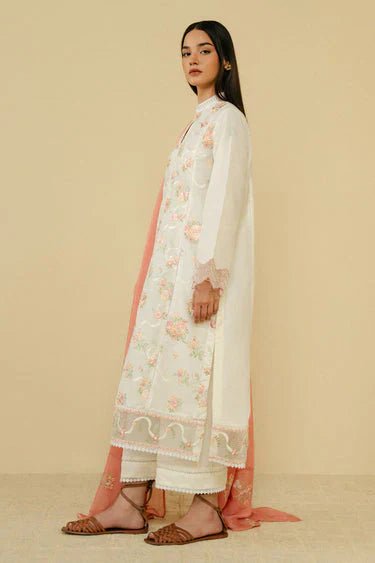 Coco Zara Shahjahan 3PC Embroidered With Dhanak Embroidered Dupatta-203 - QQ
