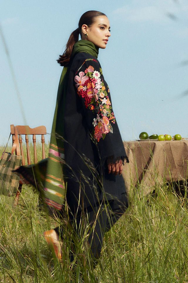 ZARA SHAHJAHAN 3PC Dhanak Embroidered Shirt With Digital Printed Shawl-294 - QQ