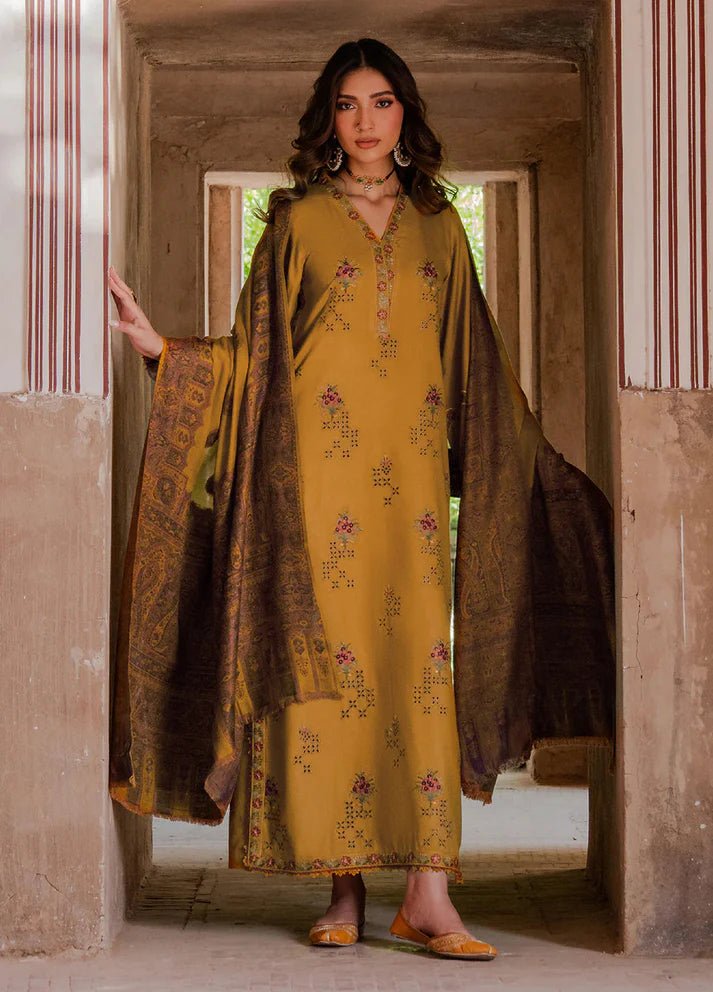 Lawn-3PC Chikankari Embroidered With Digital Printed Jacquard Dupatta-5044 - QQ