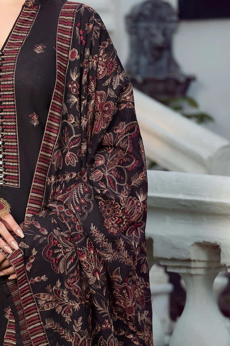 Dhanak-3PC Embroidered Shirt with Dhanak Embroidered Shawl- 580