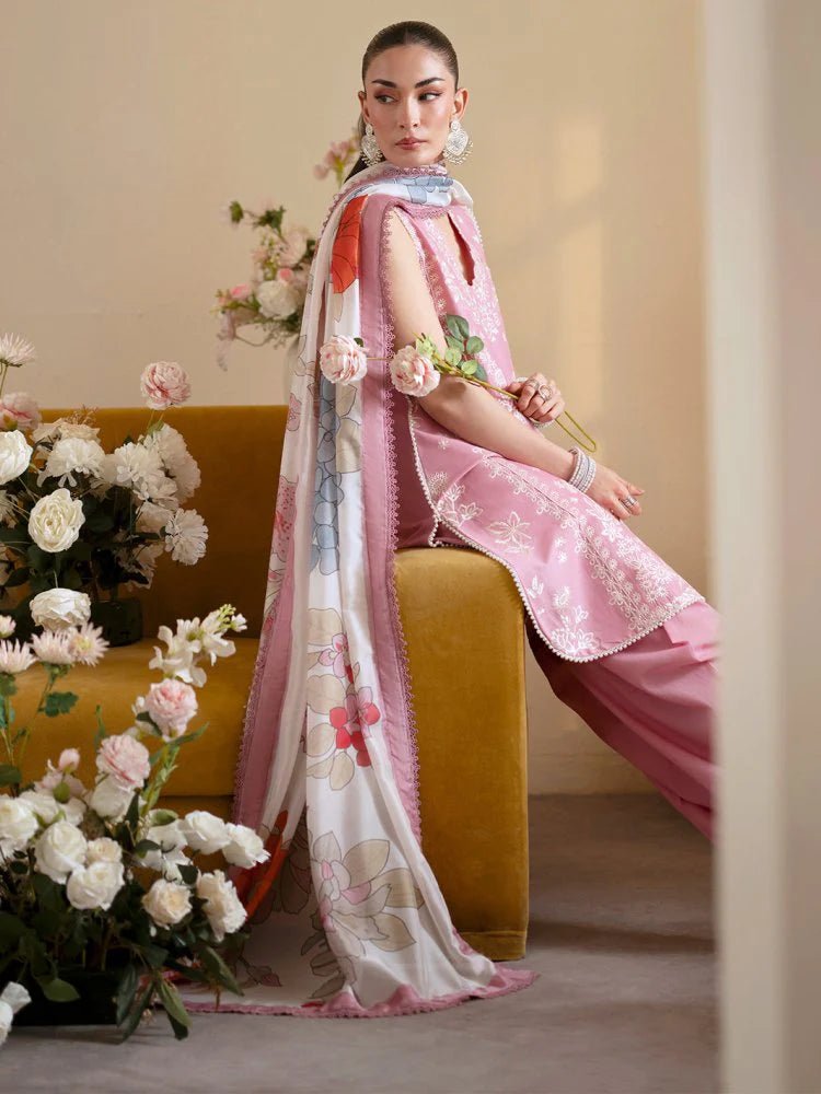 Lawn-3PC Embroidered With Chiffon Digital Printed Dupatta-5224 - QQ