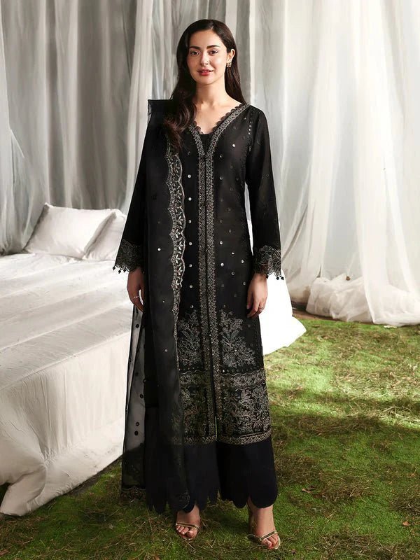 Lawn-3PC Sequence Embroidered With Organza Embroidered Dupatta-5299 - QQ
