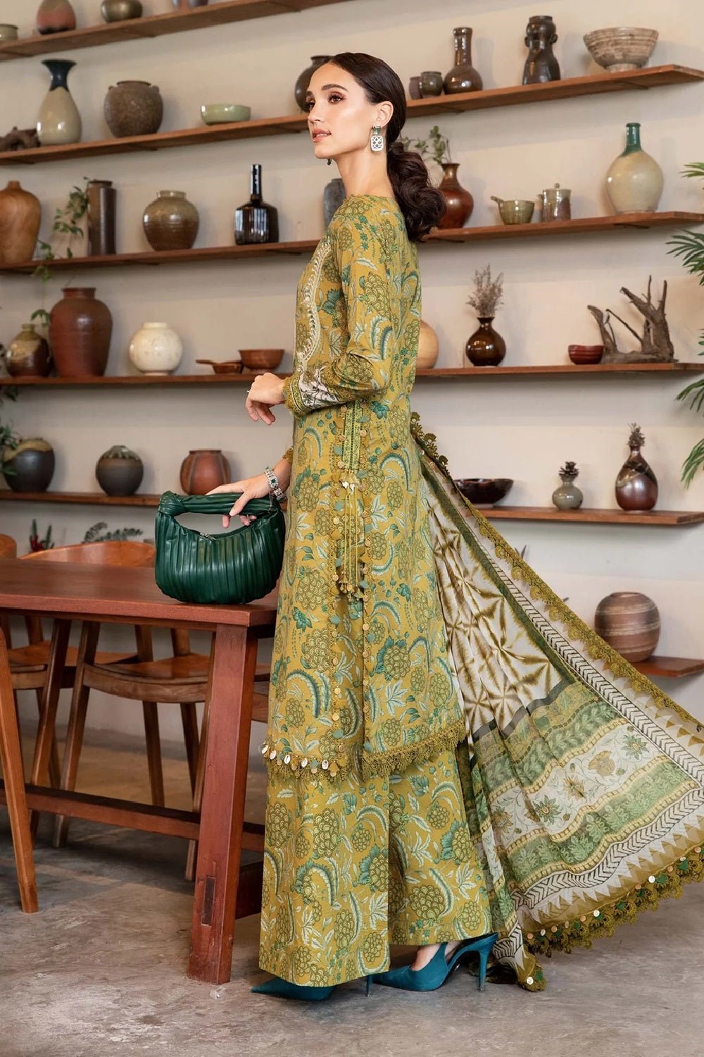 KHADDAR-3PC WITH KHADDAR PRINTED SHIRT & TROUSER-925 - QQ