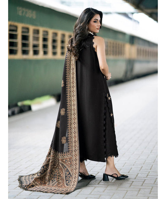 3PC Dhanak Embroidered Shirt With Digital Printed Shawl-277 - QQ