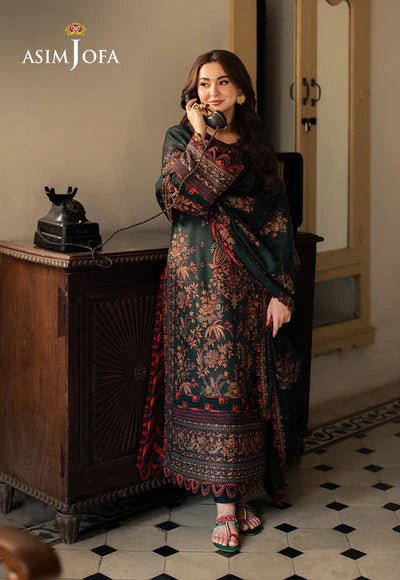 Lawn 3PC Embroidered With Chiffon Embroidered Dupatta-5084 - QQ