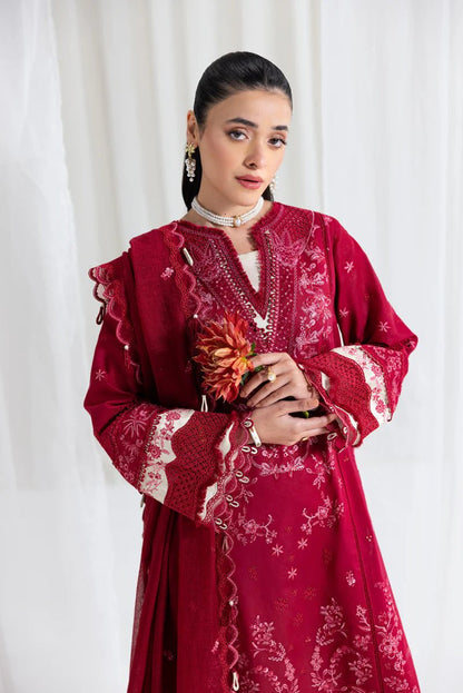 Dhanak-3PC Embroidered Shirt with Chiffon Embroidered Dupatta-3366 - QQ