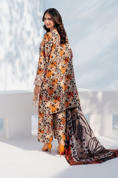 BAROQUE 3PC KARANDI PRINTED SHIRT WITH KARANDI PRINTED DUAPTTA AND TROUSER - 1702 - QQ