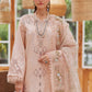 Lawn-3PC Embroidered Shirt with Organza Printed Dupatta with Embroidery - 5109