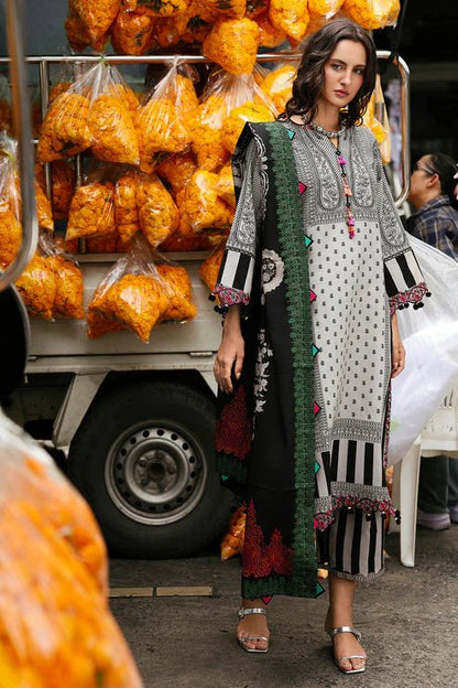 3PC LAWN PRINTED SHIRT WITH VOILE PRINTED DUAPTTA - 4013 - QQ