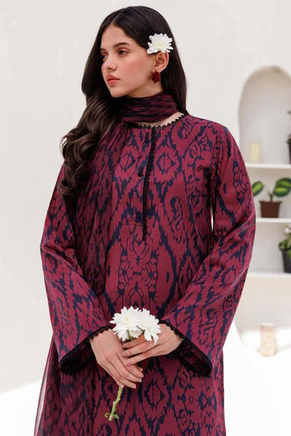 3PC LAWN PRINTED SHIRT WITH VOILE PRINTED DUAPTTA - 4015 - QQ