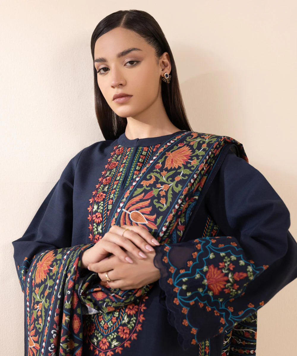 Lawn-3PC Embroidered with Digital Printed Jacquard Dupatta-5116