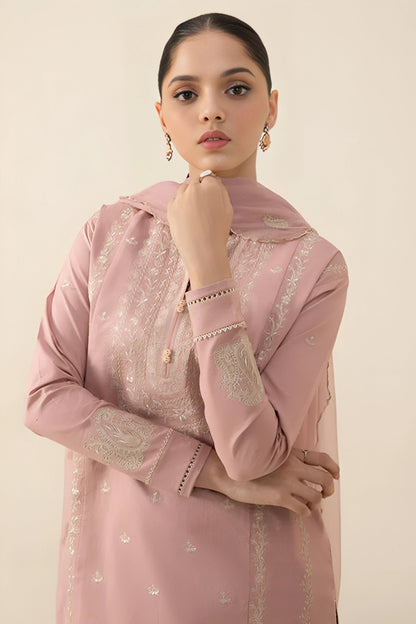 Dhanak-3PC Embroidered Shirt with Chiffon Embroidered Dupatta-3133 - QQ
