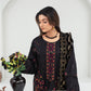 CREATION Dhanak 3PC Chikankari Embroidered Shirt With Velvet Plachi Shawl- 2101