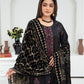 CREATION Dhanak 3PC Chikankari Embroidered Shirt With Velvet Plachi Shawl- 2101