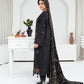 CREATION Dhanak 3PC Chikankari Embroidered Shirt With Velvet Plachi Shawl- 2101
