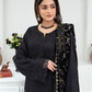 CREATION Dhanak 3PC Chikankari Embroidered Shirt With Velvet Plachi Shawl- 2107