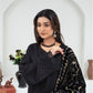 CREATION Dhanak 3PC Chikankari Embroidered Shirt With Velvet Plachi Shawl- 2107