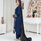 CREATION Dhanak 3PC Chikankari Embroidered Shirt With Velvet Plachi Shawl- 2103