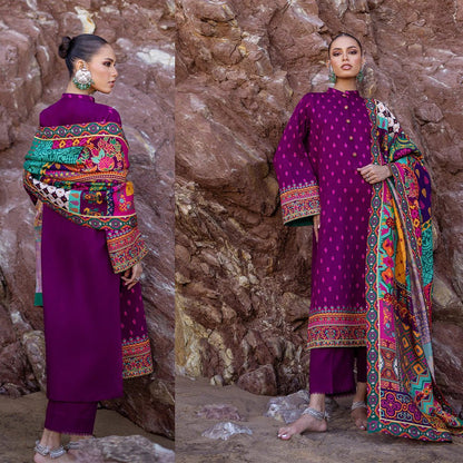 Zainab Chottani 3PC Dhanak Embroidered Shirt With Printed Dupatta-681 - QQ