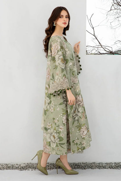 BAROQUE 3PC KARANDI PRINTED SHIRT WITH KARANDI PRINTED DUAPTTA AND TROUSER-801 - QQ