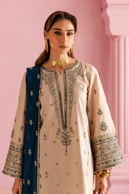 Dhanak-3PC Embroidered Shirt with Sequins Embroidered Dupatta-6004 - QQ