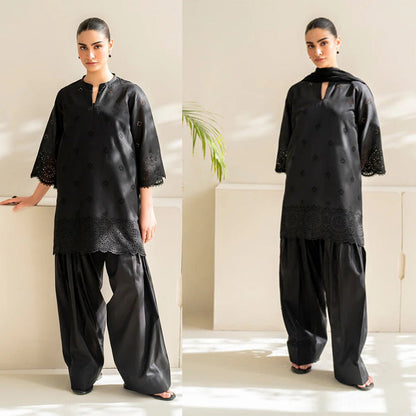 BAROQUE Dhanak 3PC Embroidered With Chiffon Dupatta-152 - QQ