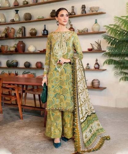 KHADDAR-3PC WITH KHADDAR PRINTED SHIRT & TROUSER-925 - QQ