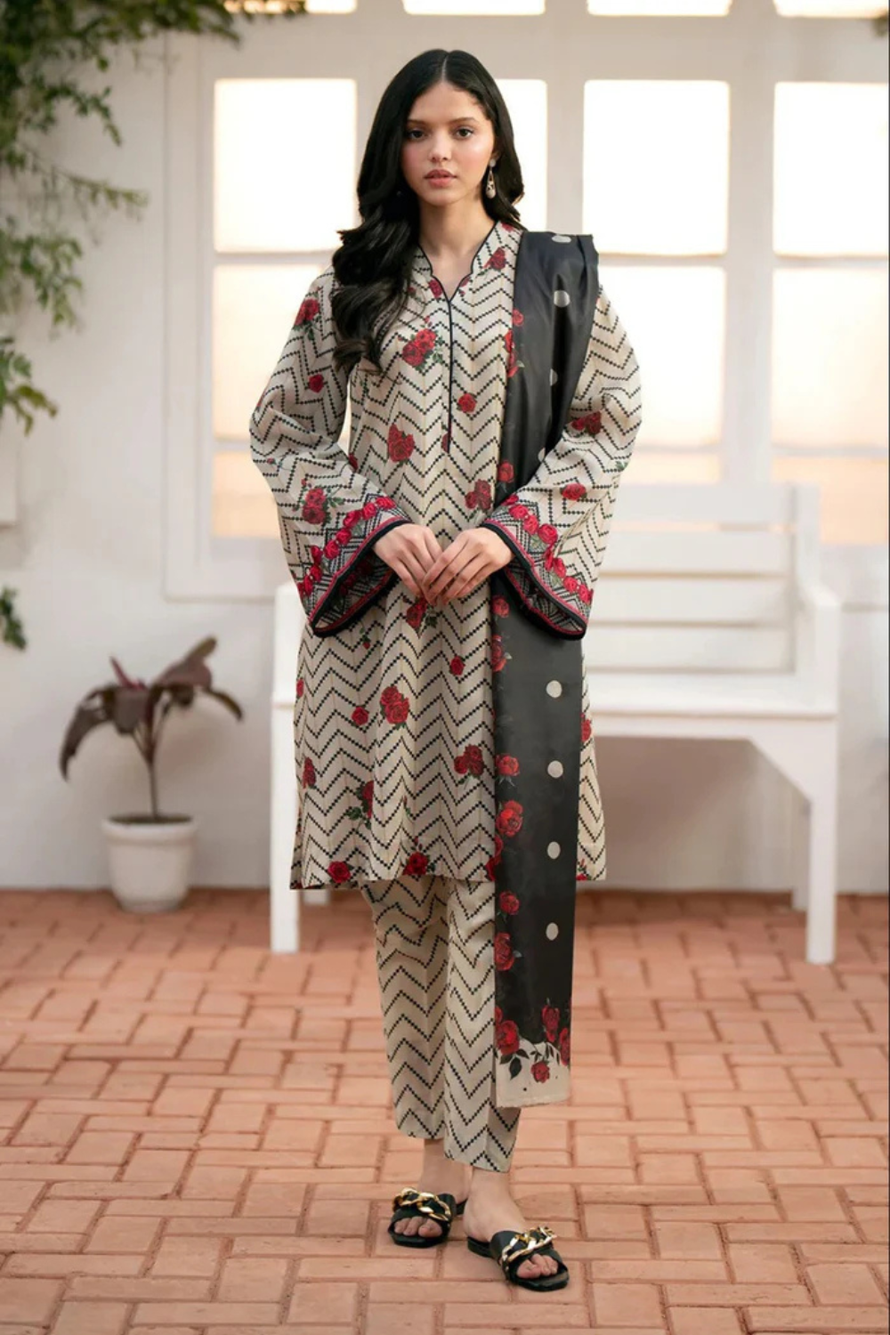 Khaddar 3PC Printed Q0446