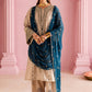 Dhanak-3PC Embroidered Shirt with Sequins Embroidered Dupatta-6004
