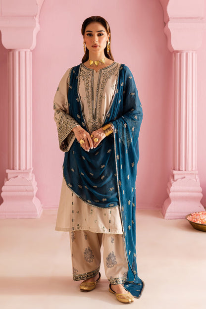 Dhanak-3PC Embroidered Shirt with Sequins Embroidered Dupatta-6004 - QQ