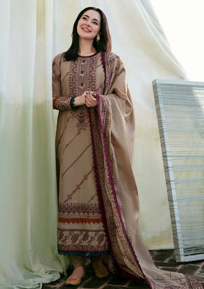 Dhanak-3PC Embroidered Shirt with Dhanak Embroidered Dupatta-3448 - QQ