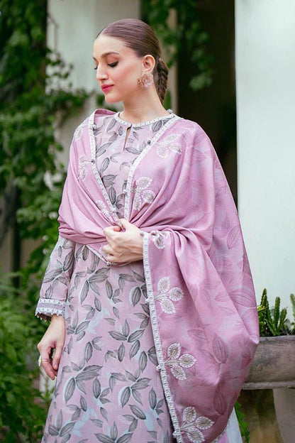 3PC-Printed Lawn Zarri Shirt With Voile Printed Dupatta-1522 - QQ
