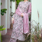 3PC-Printed Lawn Zarri Shirt With Voile Printed Dupatta-1522