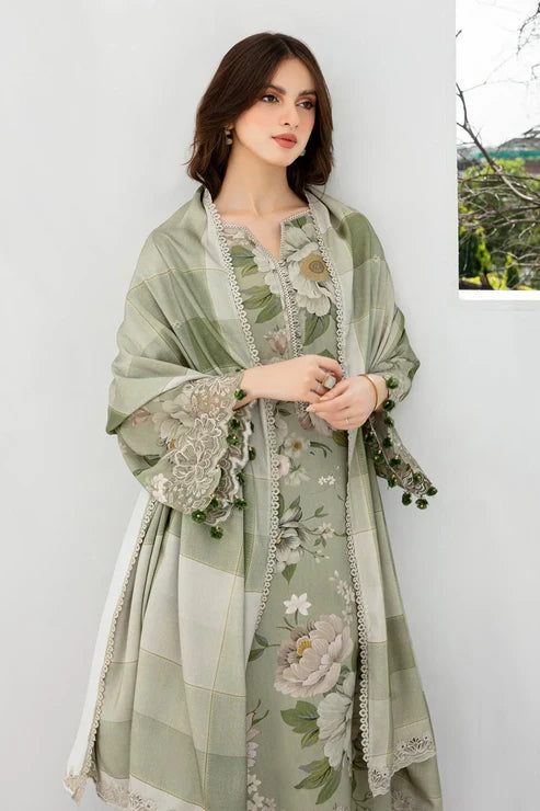 3PC LAWN PRINTED SHIRT WITH LAWN PRINTED DUAPTTA AND TROUSER-4001