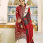 Dhanak 3PC  Embroidered Shirt With Digital printed wool shawl-659