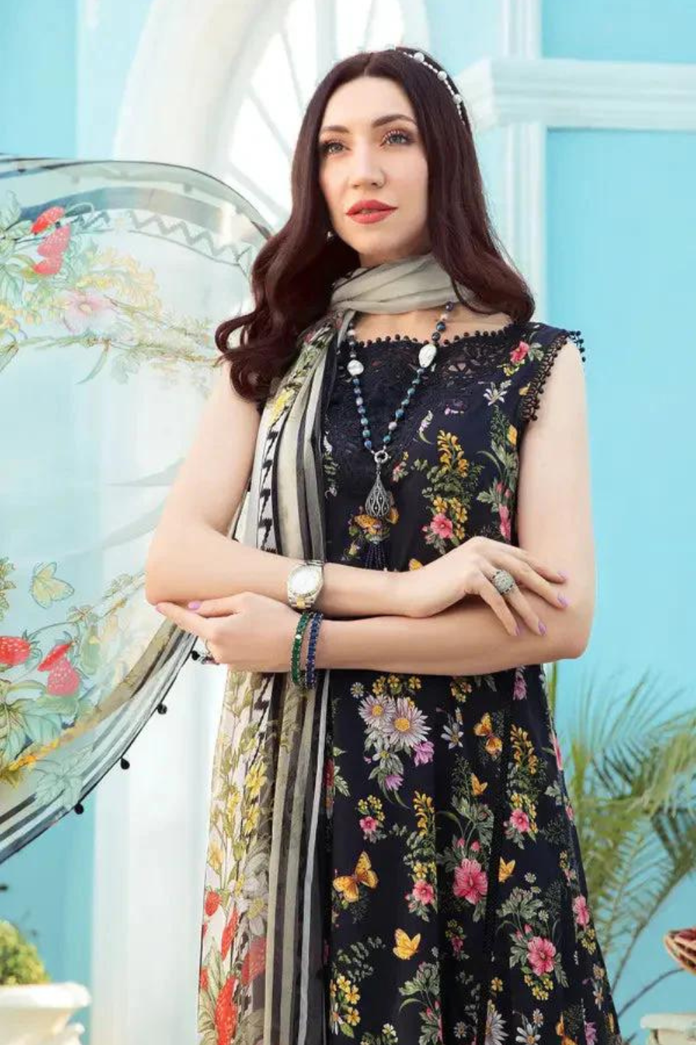 3PC Digital Print Lawn Q452