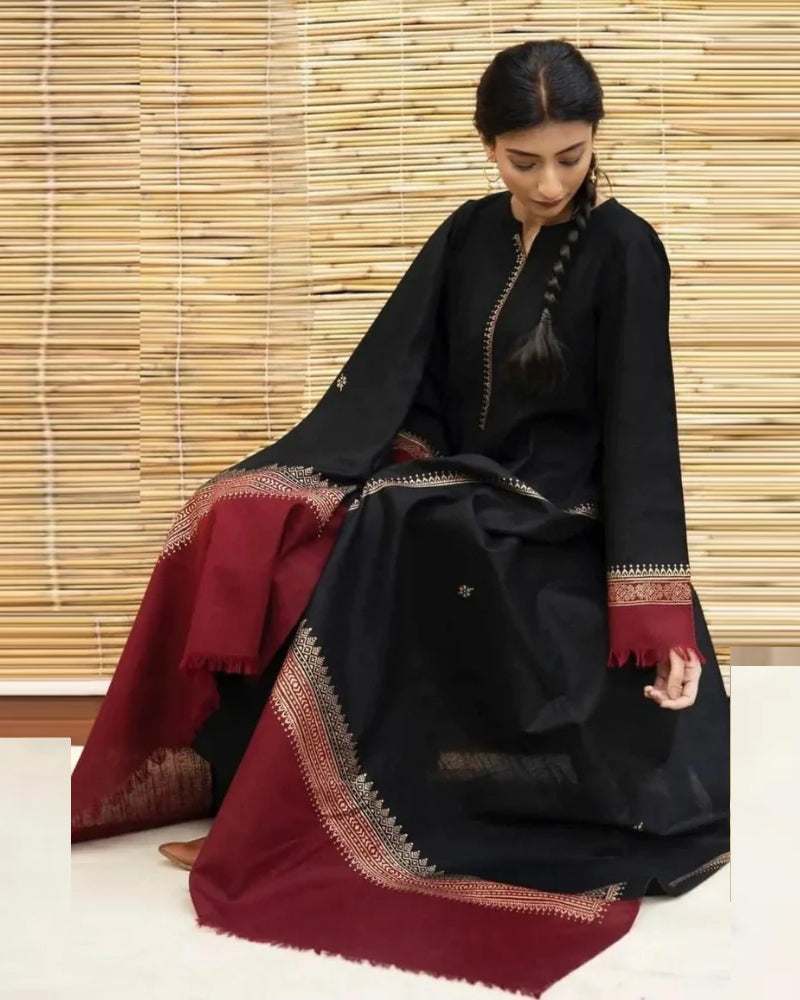 Dhanak 3PC With Woolen Shawl BR-1075B