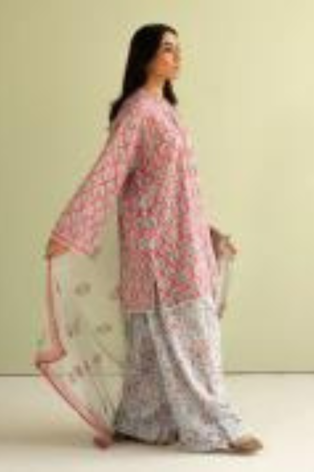 Zara ShahJahan 3PC Printed Lawn Shirt With Voile Printed Dupatta CO-494